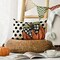 Fall Polka Dot Pumpkin Throw Pillow Cover 12x20 Inch, Seasonal Autumn Thanksgiving Harvest Decoration for Home Sofa Couch